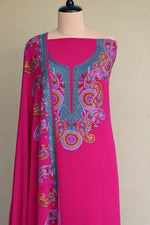 Fuchsia Pink Kashmiri Sozni Aari Hand Embroidered Suit