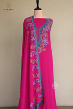 Fuchsia Pink Kashmiri Sozni Aari Hand Embroidered Suit