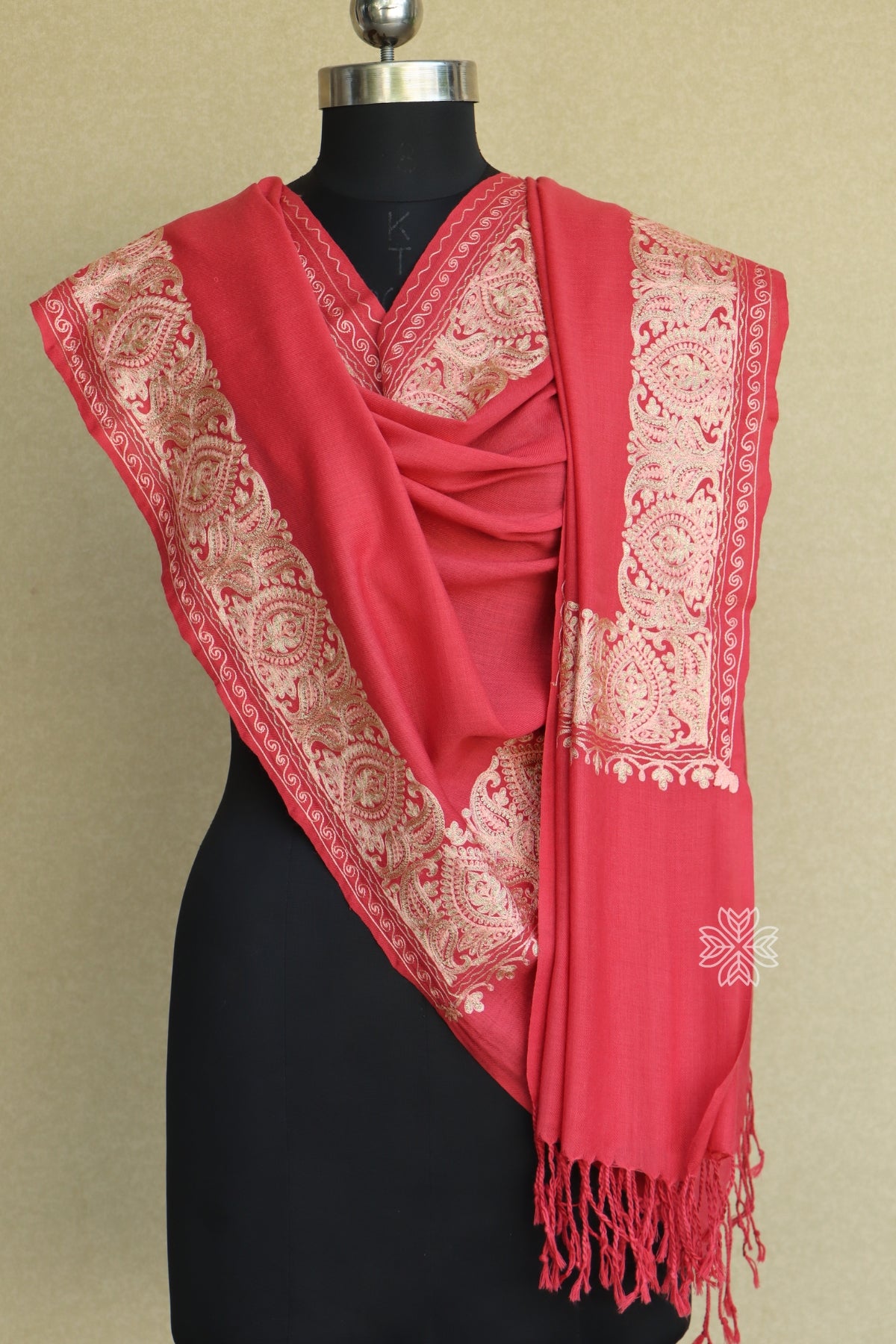 Pink Woolen Fine Wool Stole