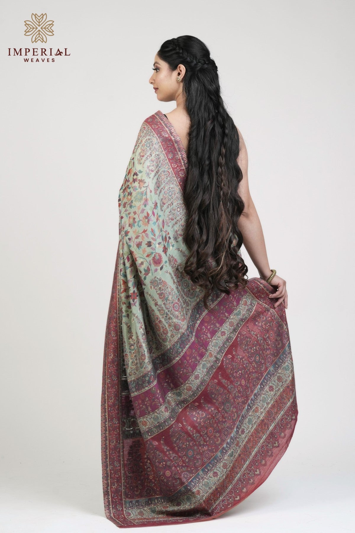 Sage Green Kani Silk Saree