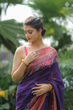 Purple Kashmiri Kani Saree- Imperial Weaves