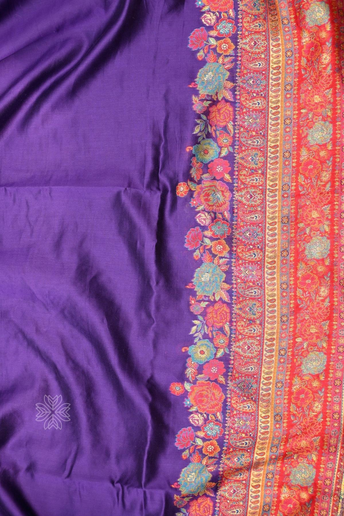 Purple Kani Floral Pallu Silk Saree