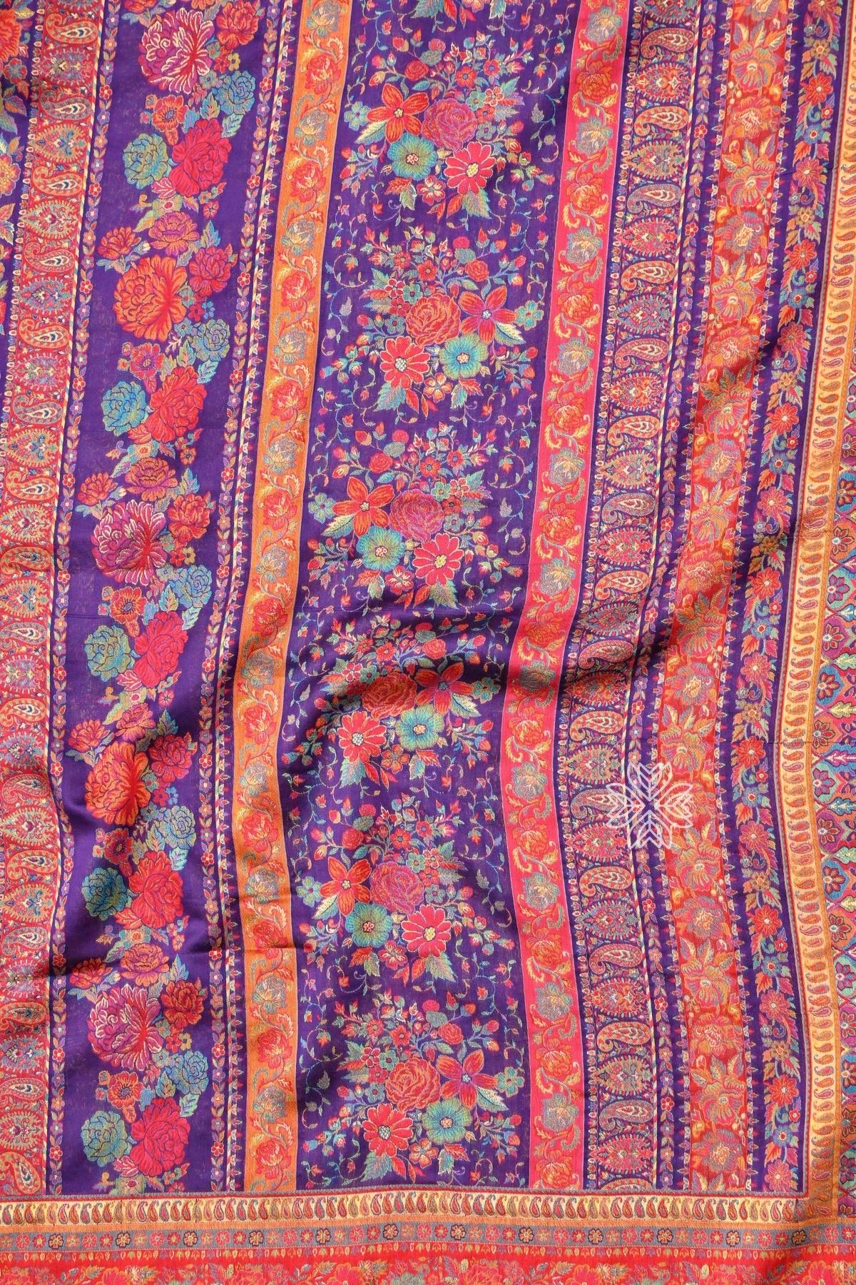 Purple Kani Floral Pallu Silk Saree