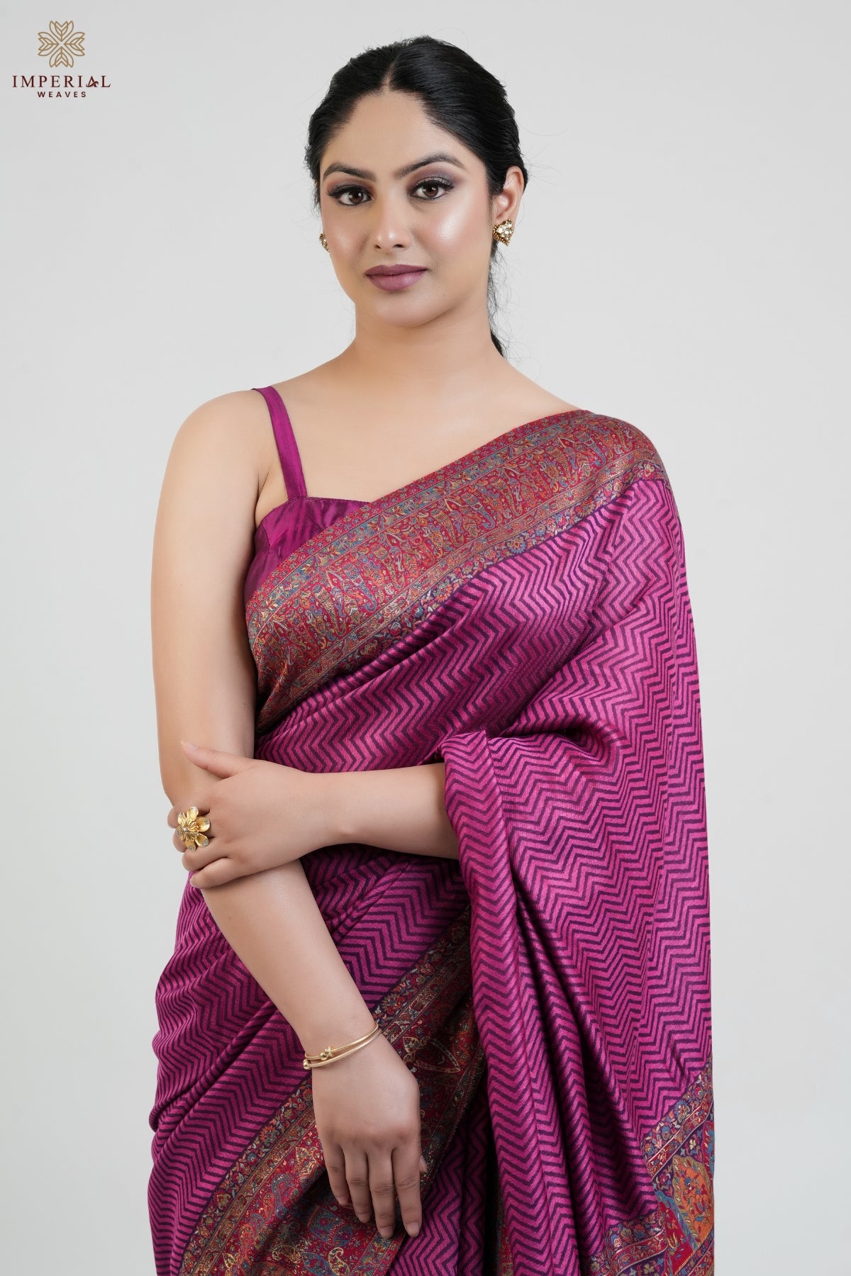 Purple Kani Silk Saree