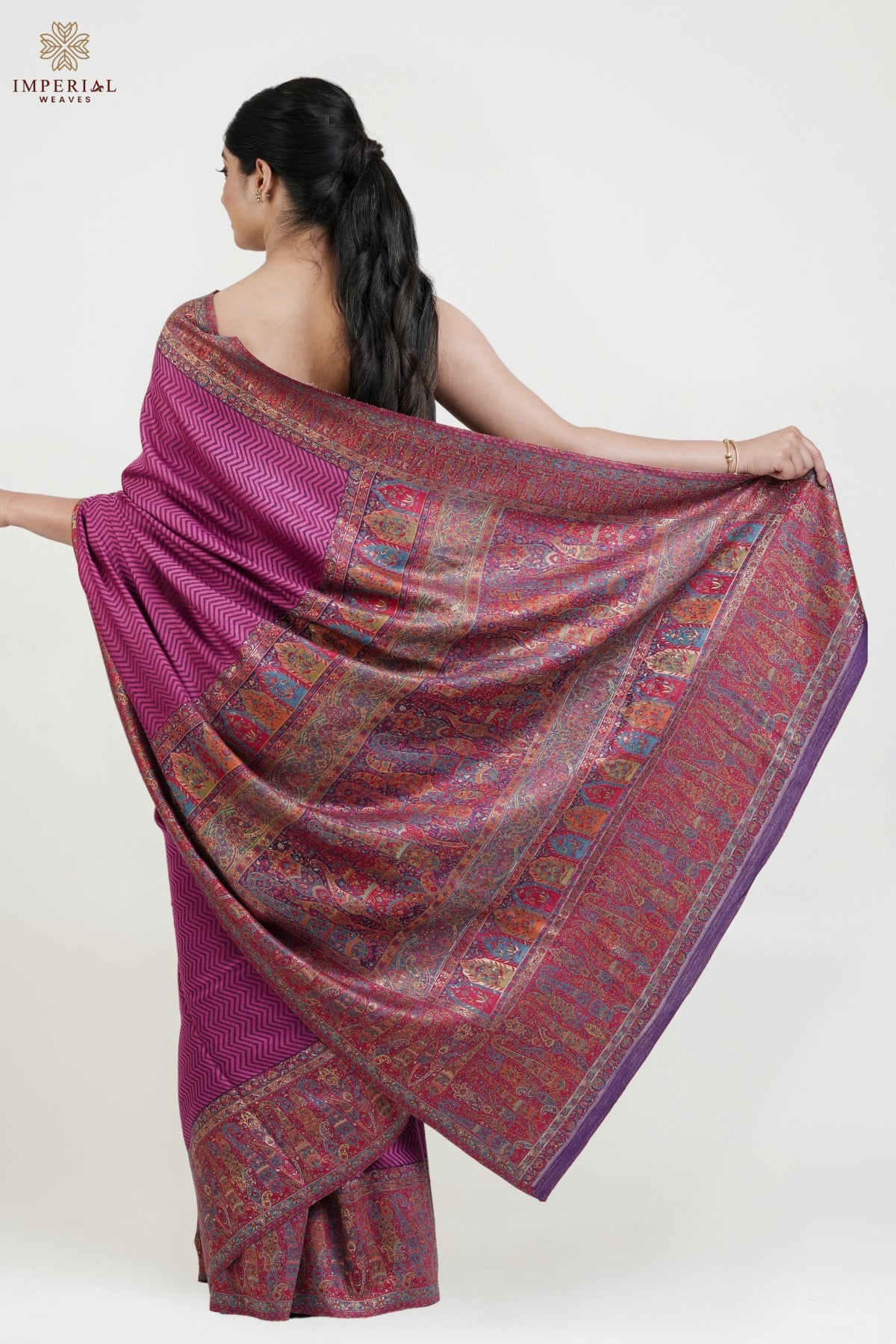 Kasmiri Kani Pashmina Silk Saree