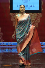 Rama Green Kani Saree With Zari Pallu