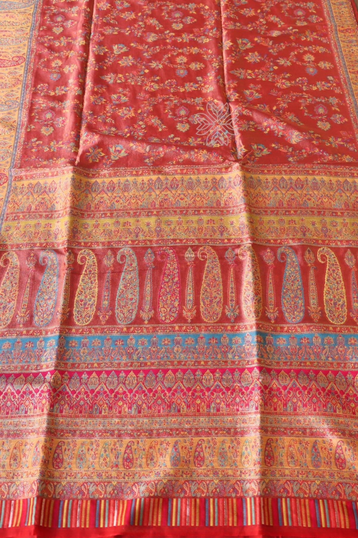 Red Kani Tissue Silk Saree