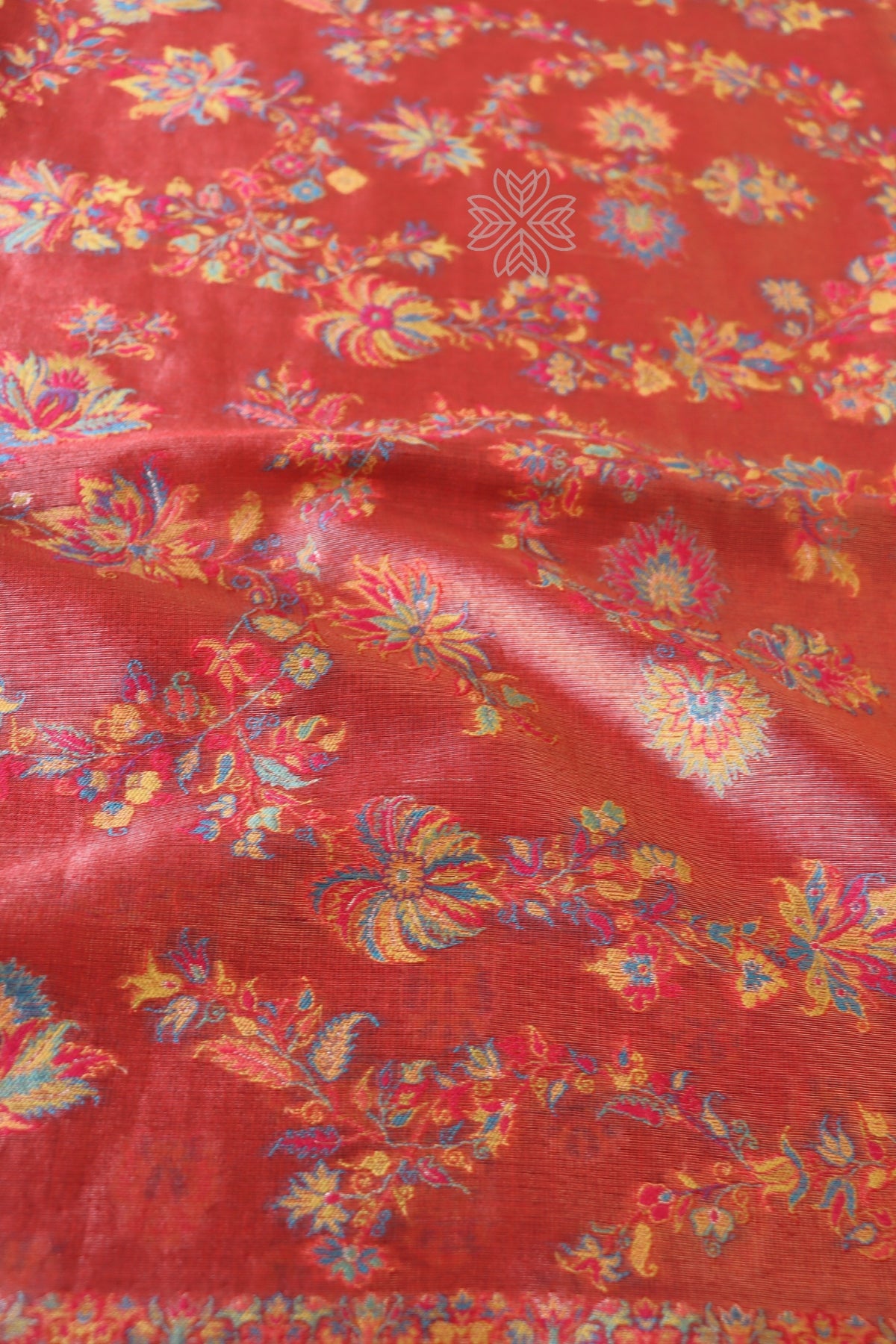 Red Kani Tissue Silk Saree