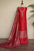 Red Kani Silk Suit with Darbar Dupatta