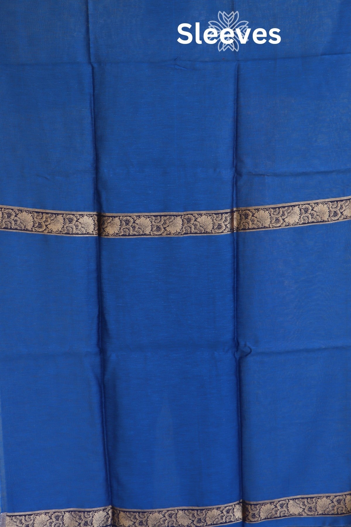 Blue Silk Linen Suit With All Over Dupatta