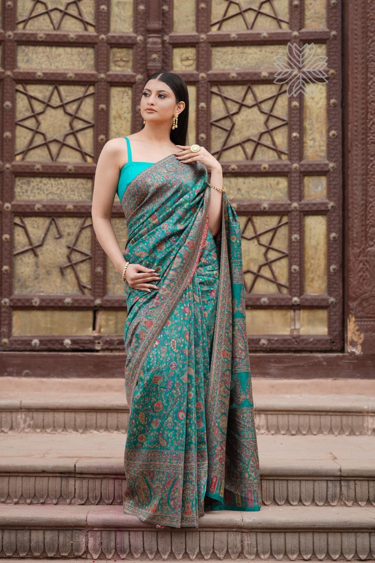 Rama Green Kani Silk SareeImperial Weaves