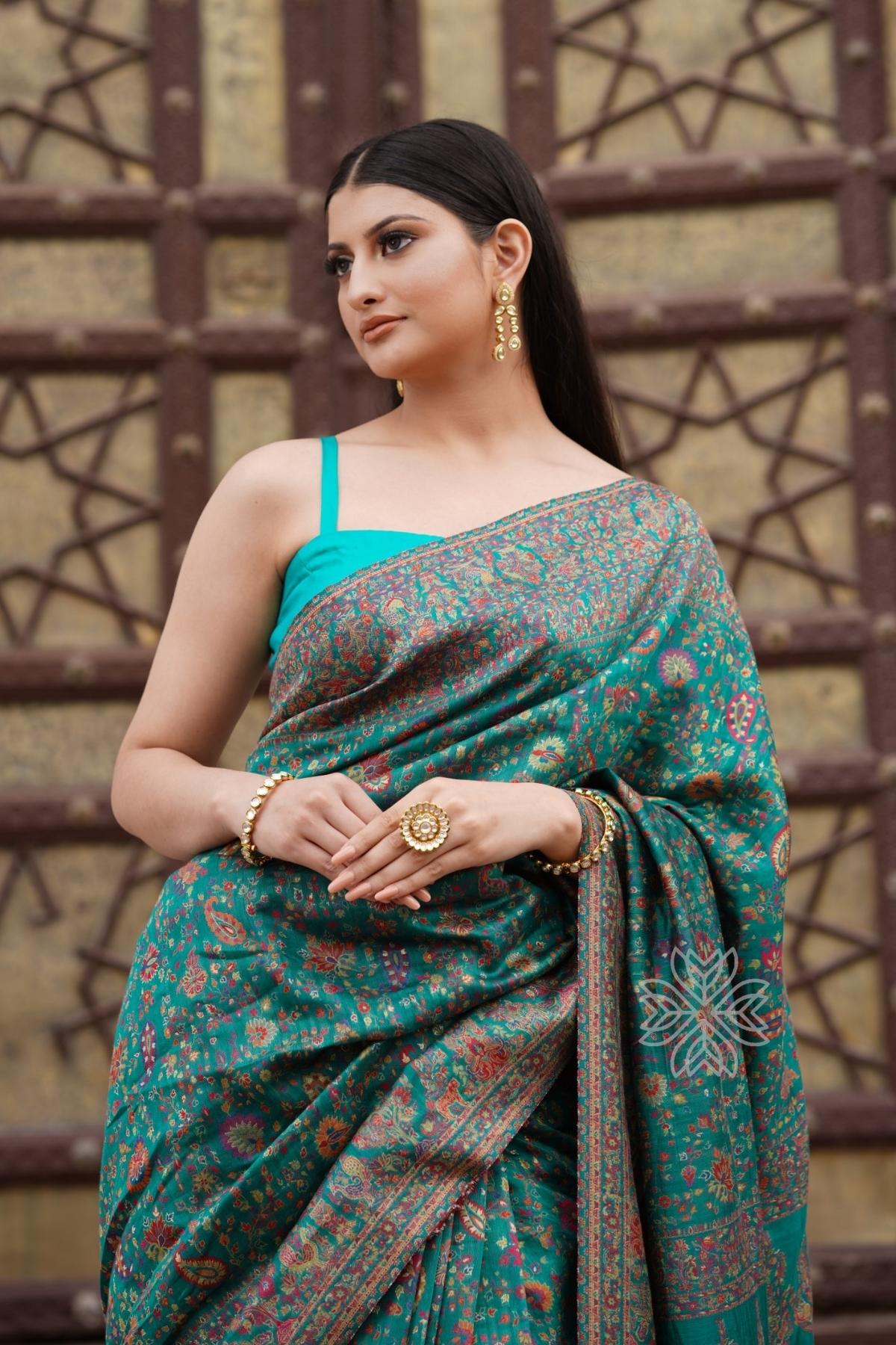 Rama Green Kani Silk SareeImperial Weaves