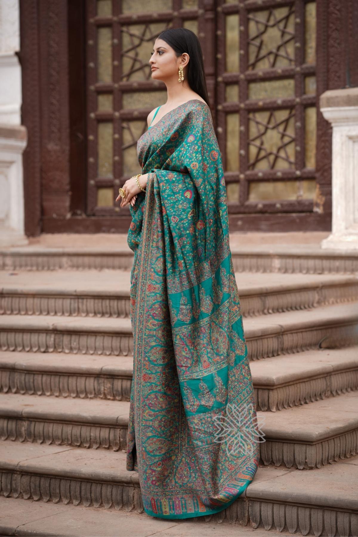 Rama Green Kani Silk SareeImperial Weaves