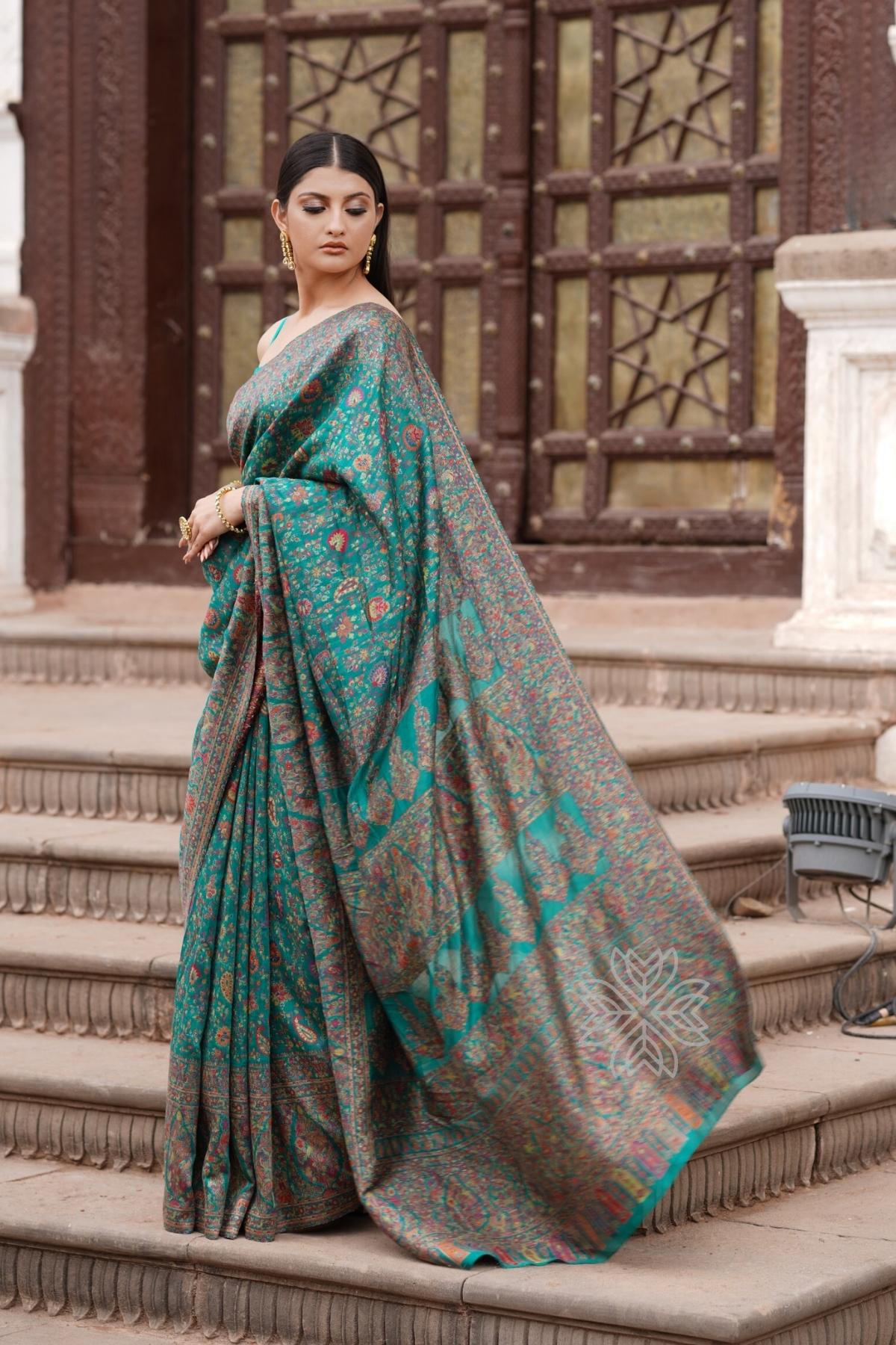 Rama Green Kani Silk SareeImperial Weaves