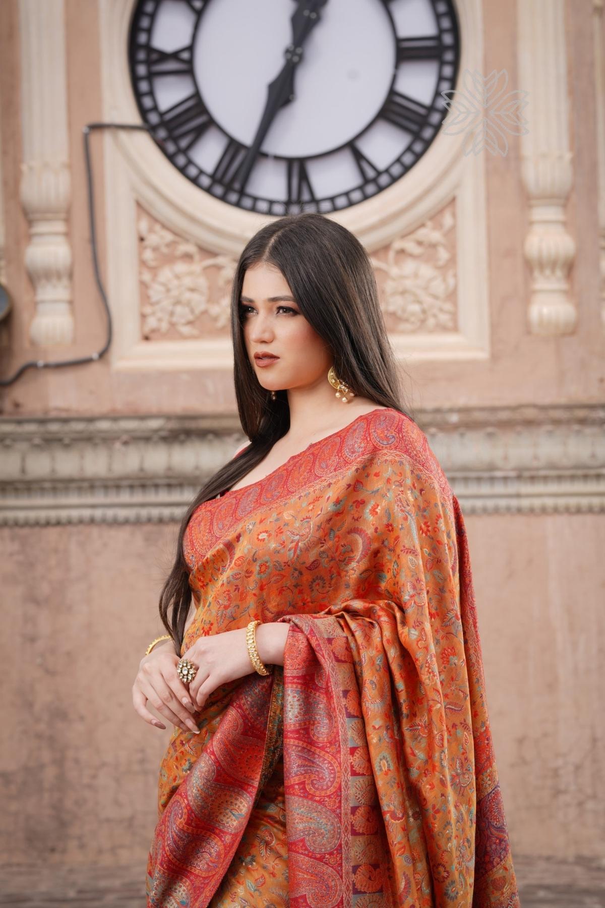 Mustard Yellow Kani Silk SareeImperial Weaves