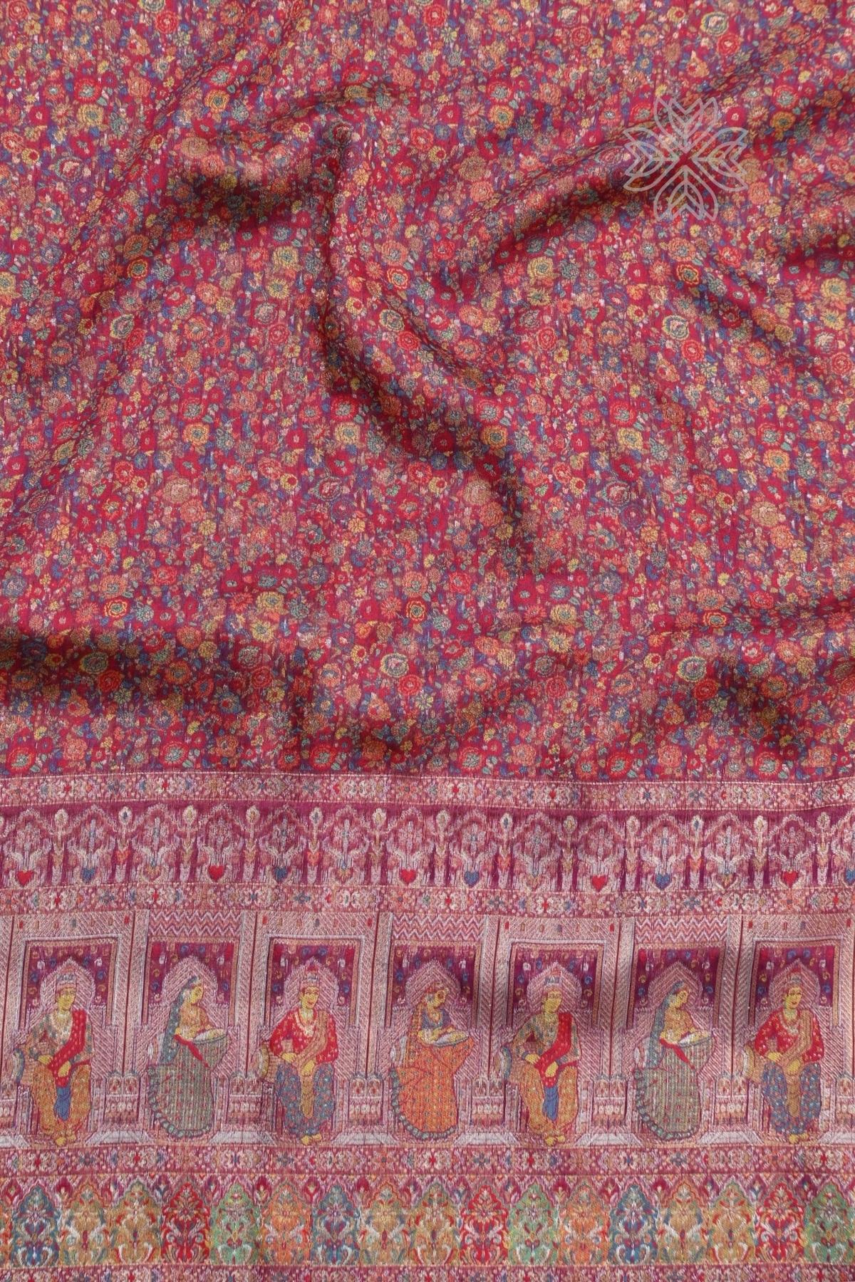 Wine Kani Darbar Silk SareeImperial Weaves