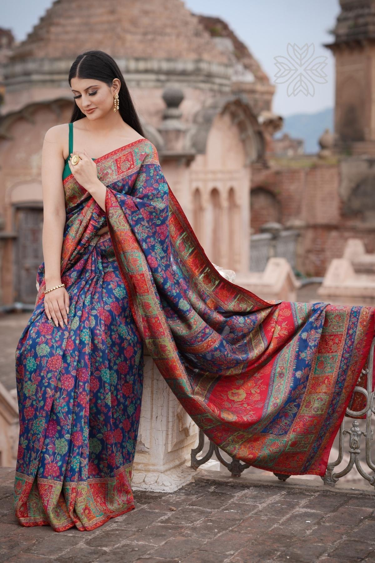 Blue Kani Silk SareeImperial Weaves