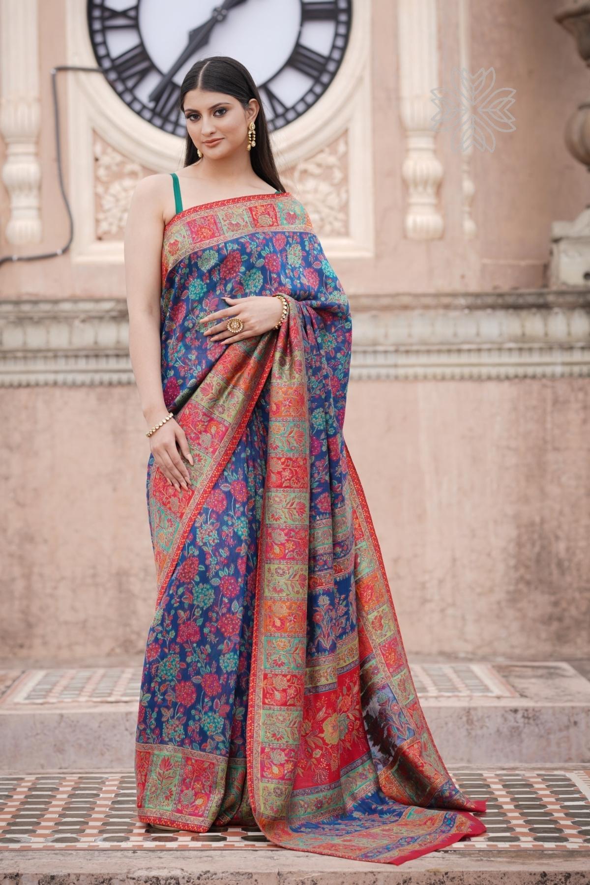 Blue Kani Silk SareeImperial Weaves