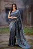 Dusty Blue Kani Silk Saree