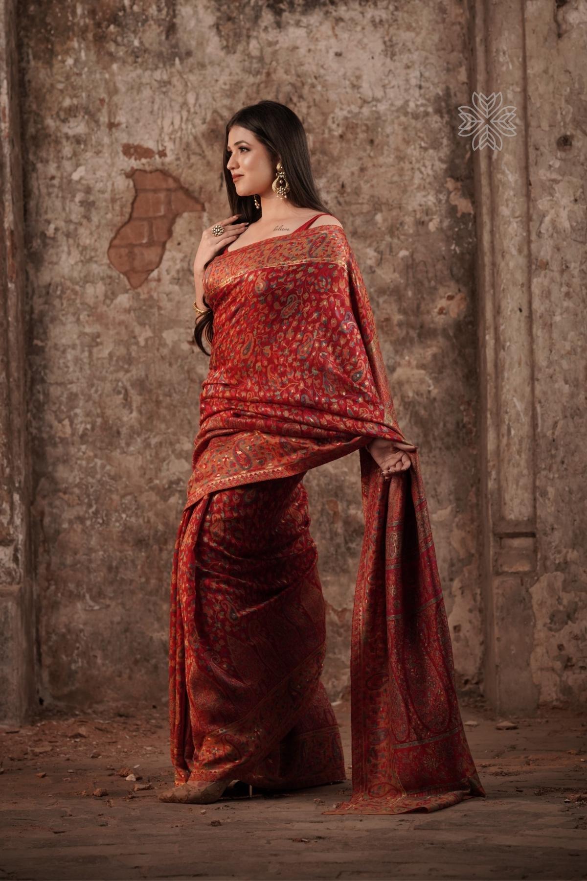 Red Kani Silk SareeImperial Weaves