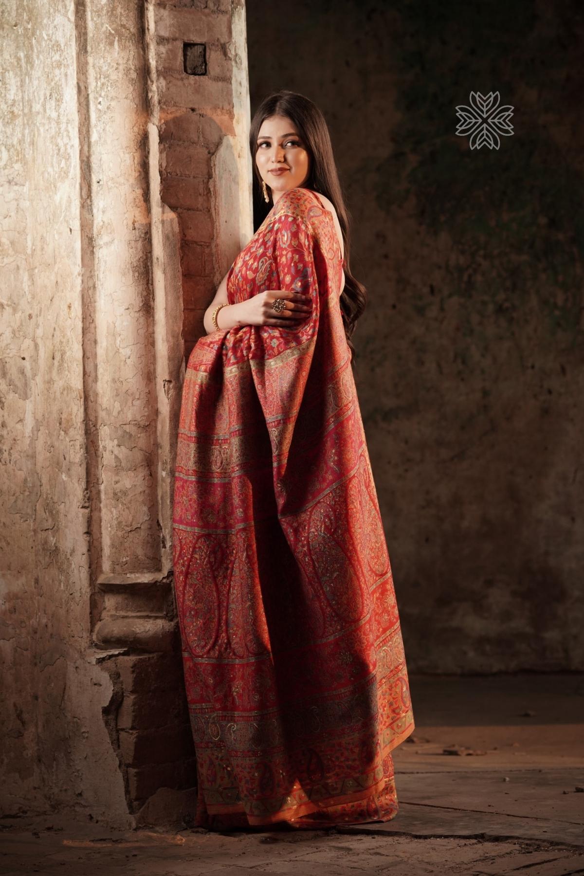 Red Kani Silk SareeImperial Weaves