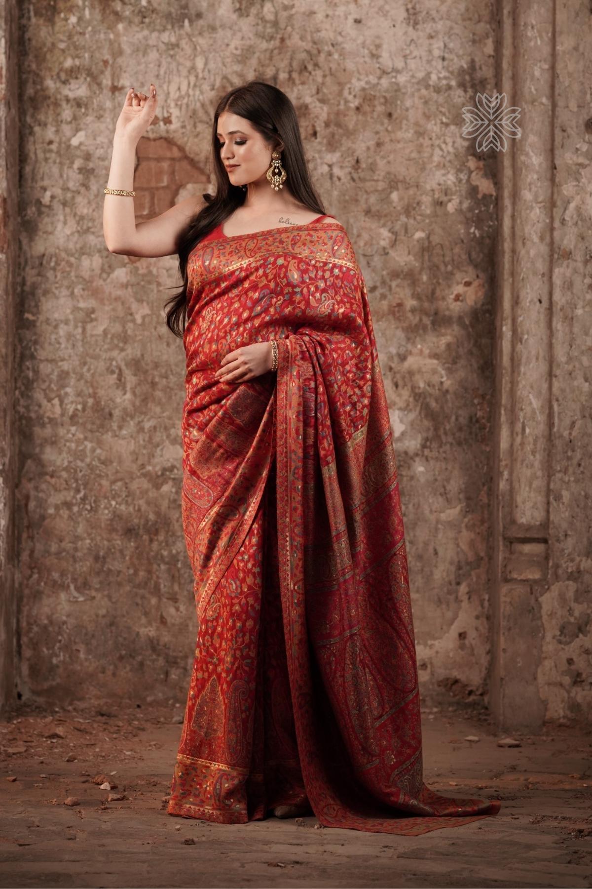 Red Kani Silk SareeImperial Weaves