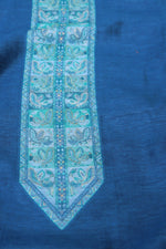 Ink Blue Kani Silk Linen Suit With Kani Kalamkari Dupatta