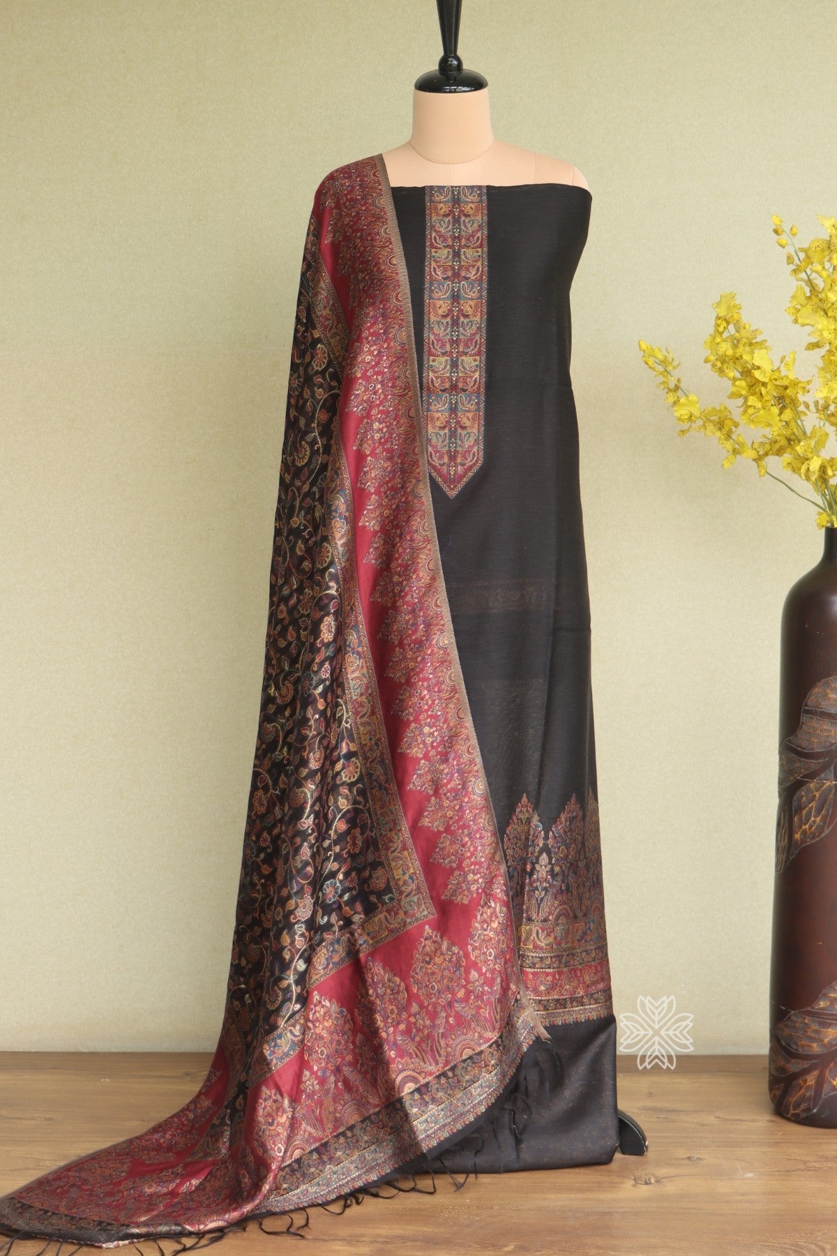 Traditional Dress with Silk Shawl