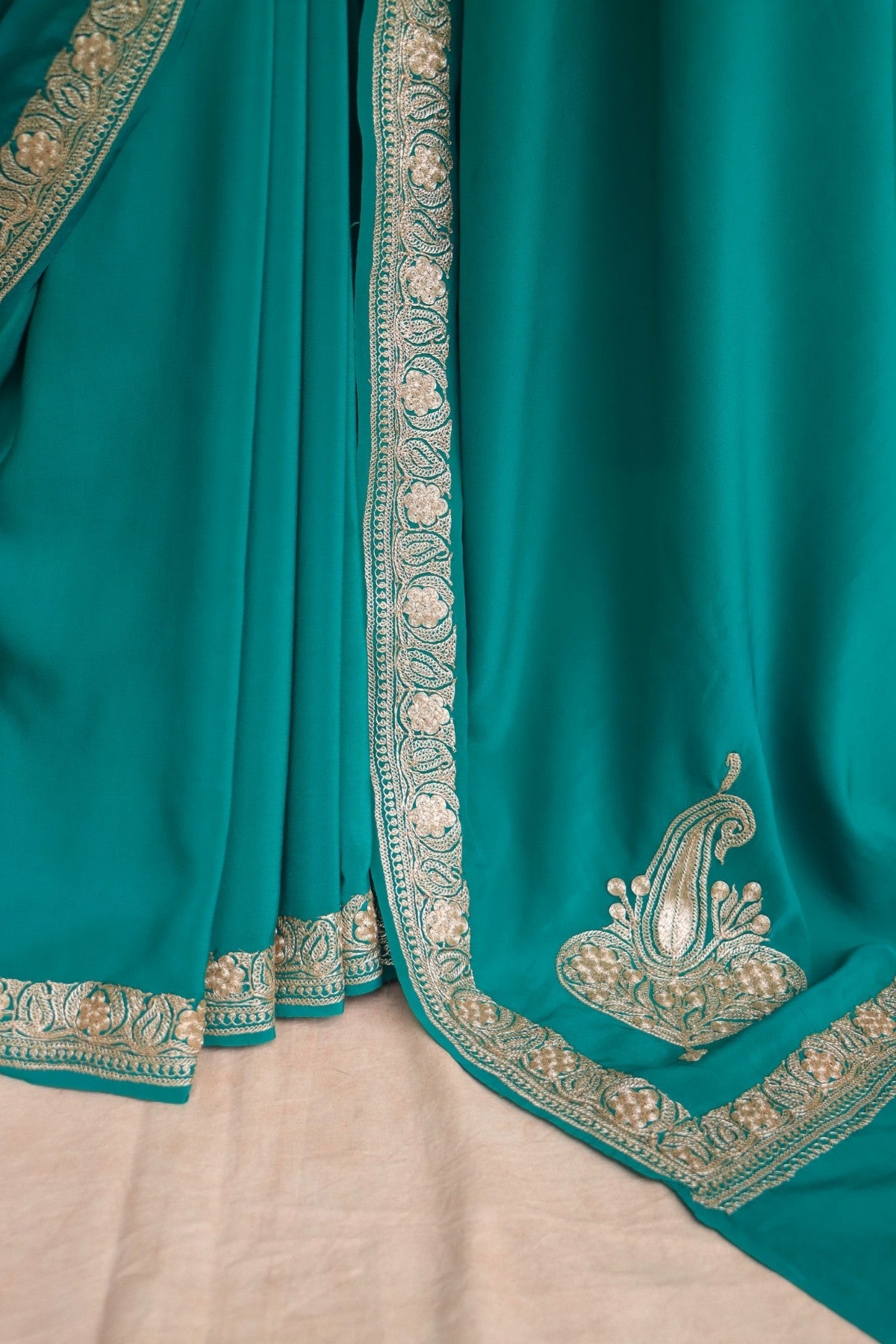 Tilla work saree kashmiri