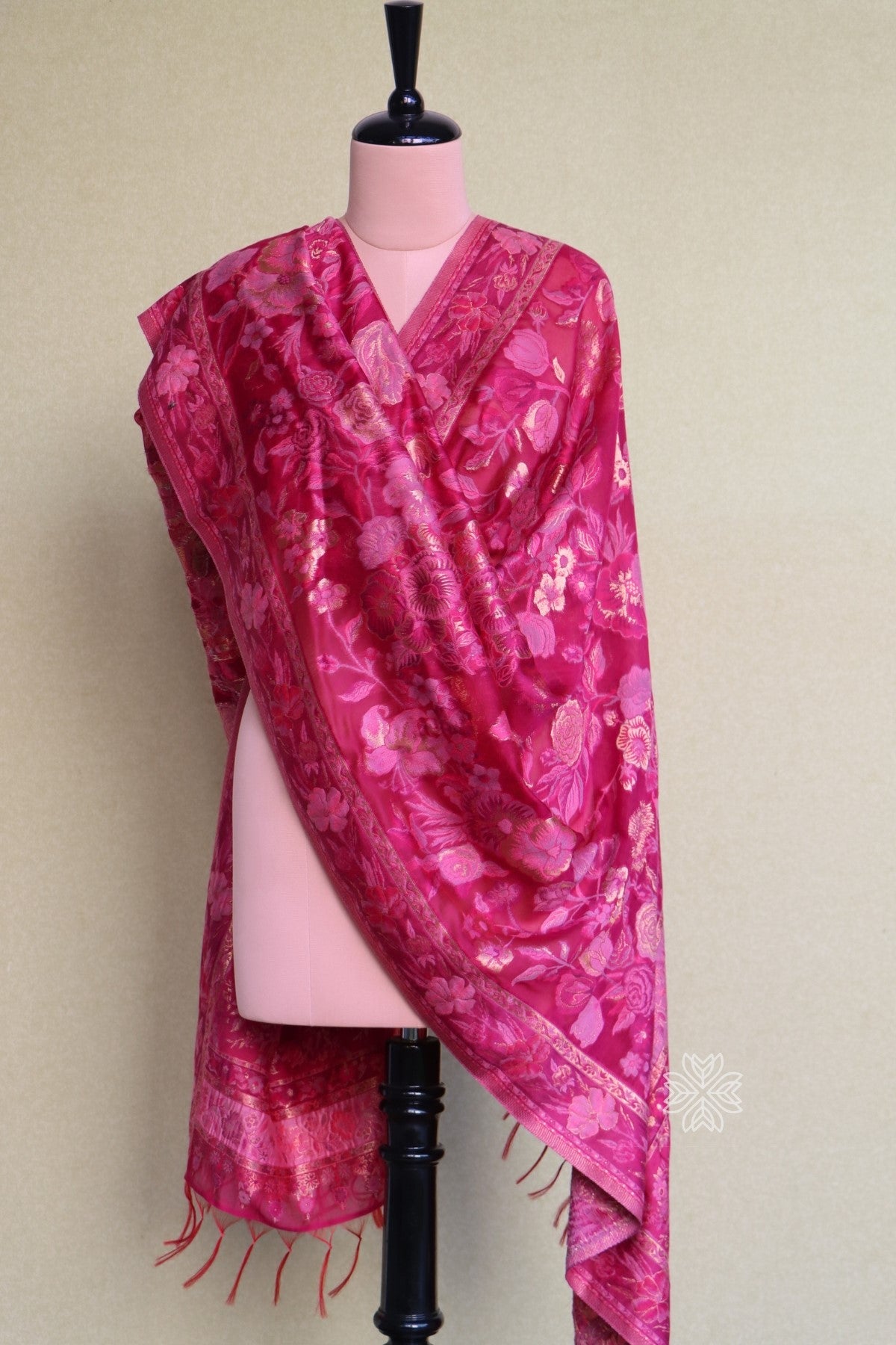 Wine Kani Silk Dupatta