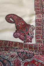 Off White Men Fine Wool Jamawar Border Shawl