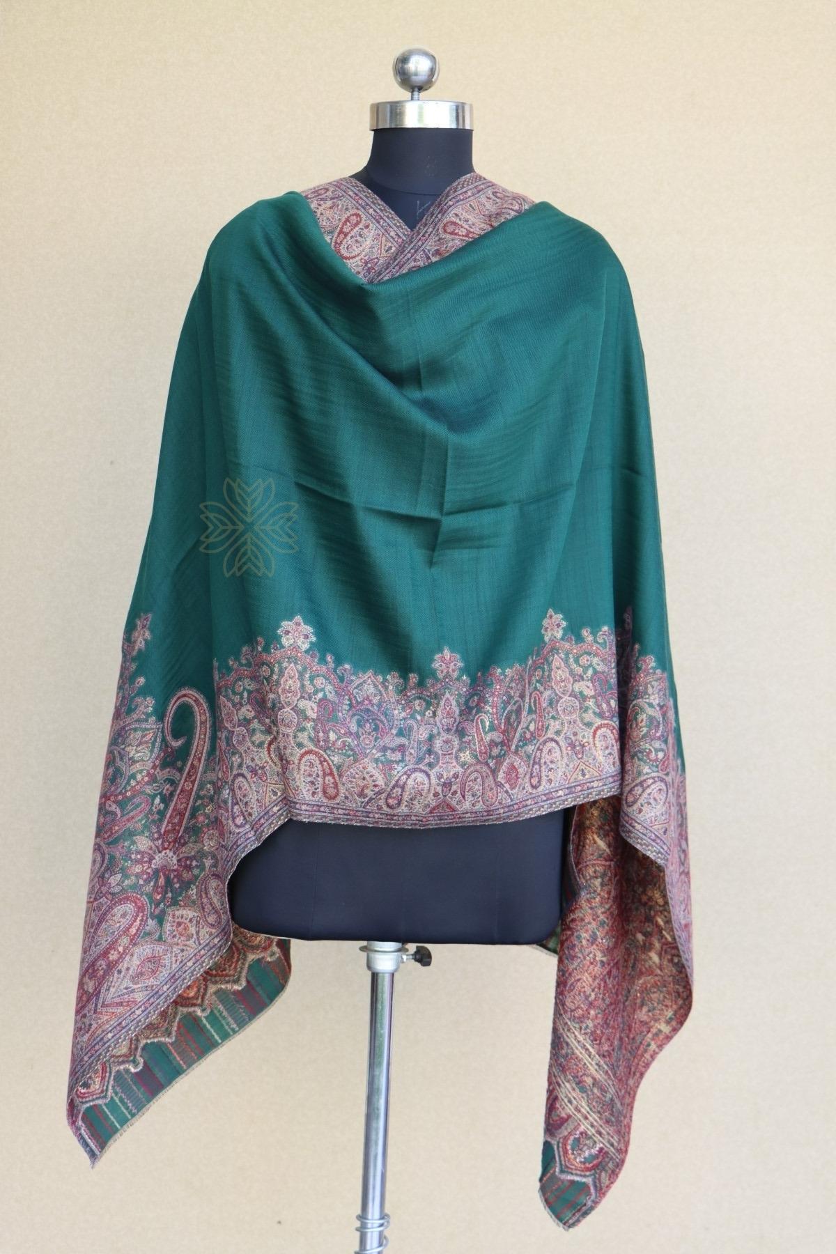 Green Kani Fine Wool Shawl