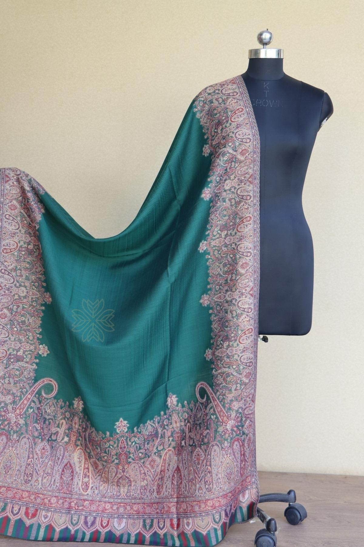 Green Kani Fine Wool Shawl