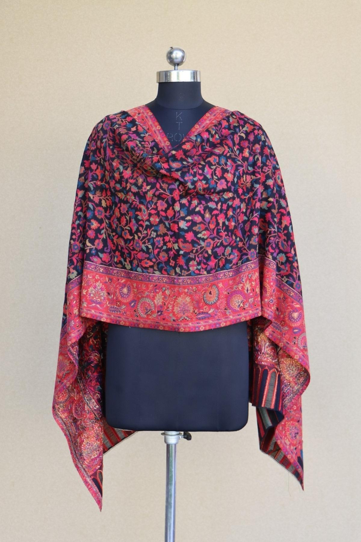 Black Kani Fine Wool Shawl