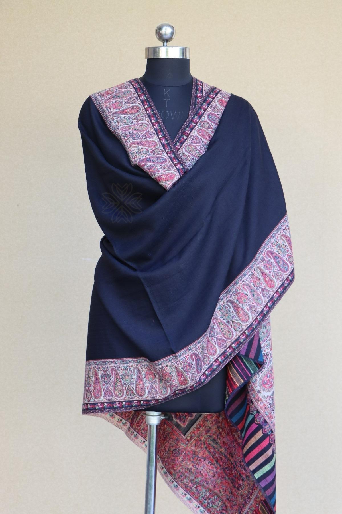 Black Kani Fine Wool Shawl