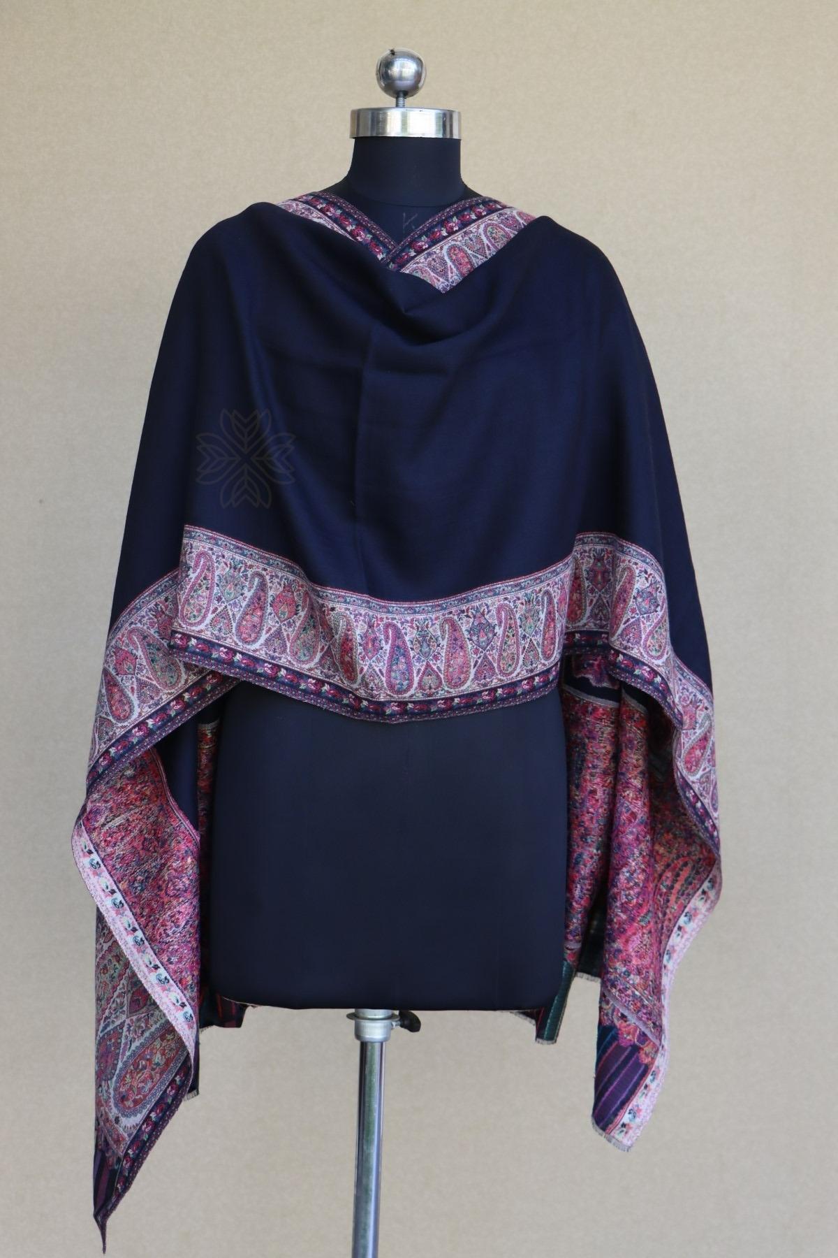 Black Kani Fine Wool Shawl