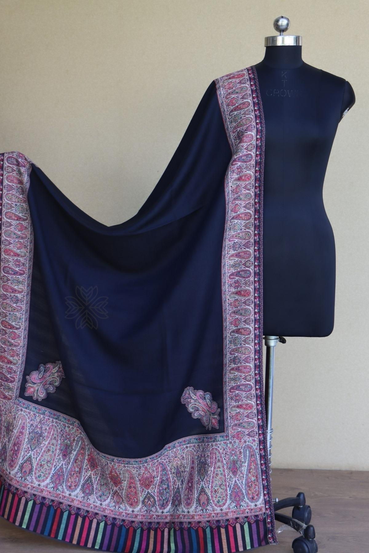 Black Kani Fine Wool Shawl