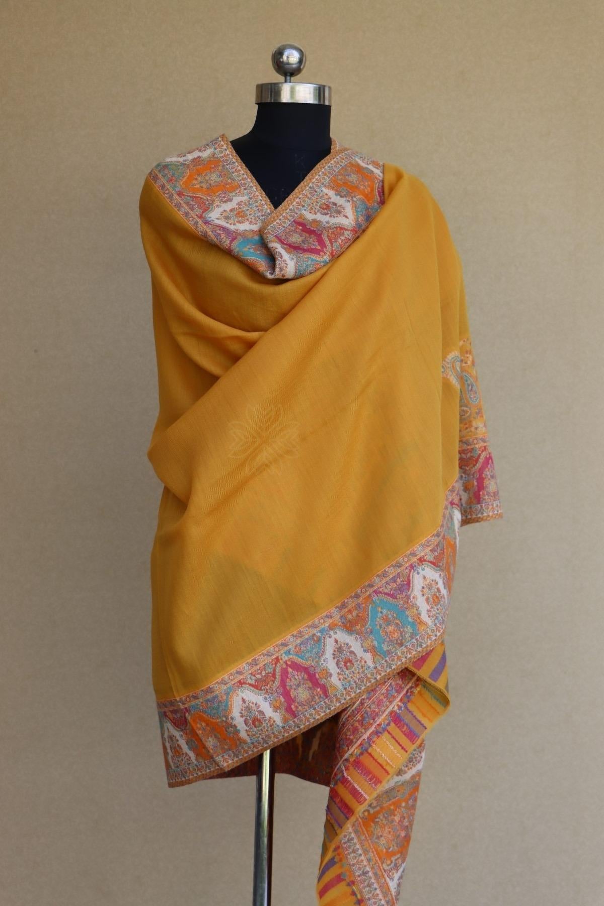 Yellow Kani Fine Wool Shawl