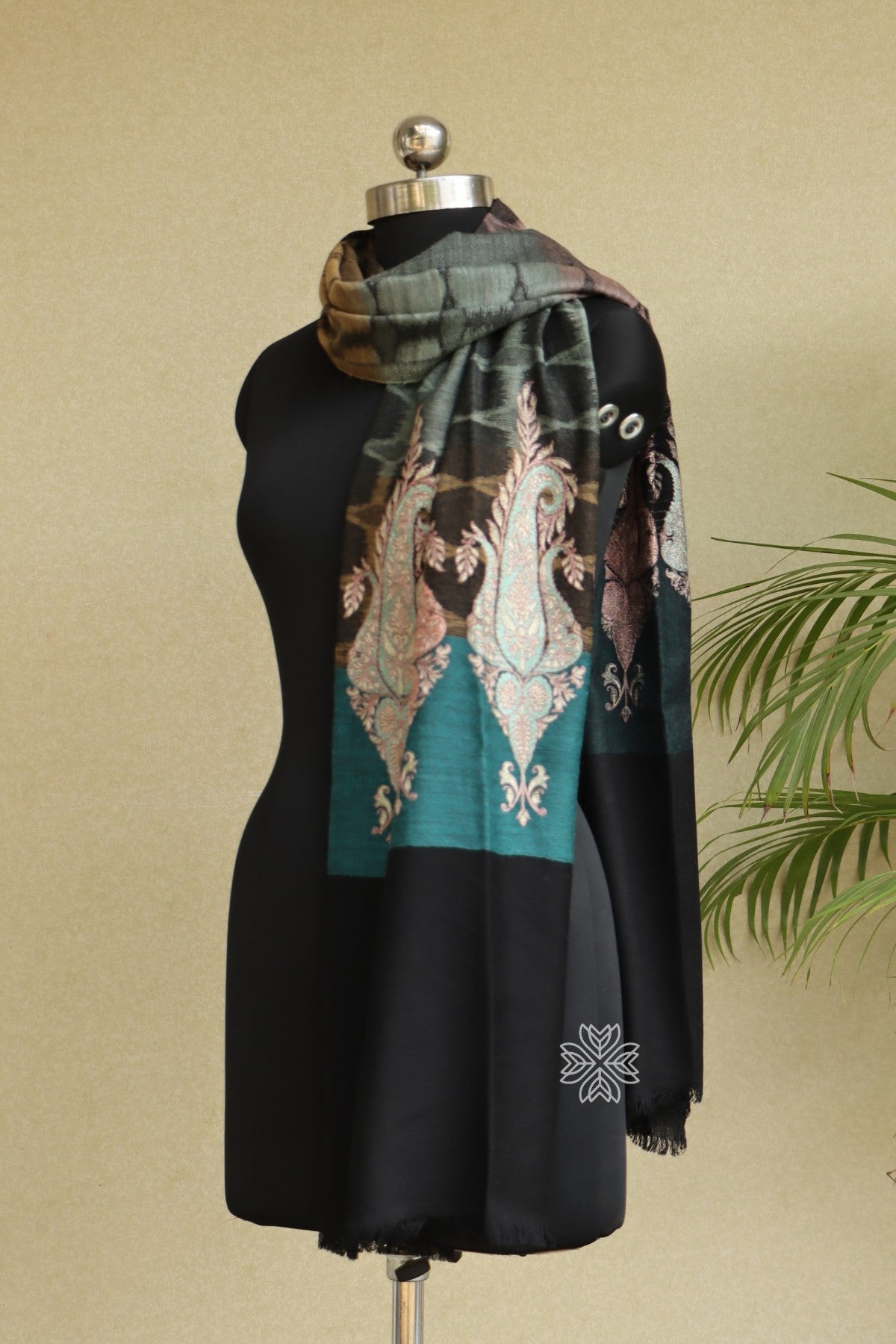 Black Woolen EmbroideredStole