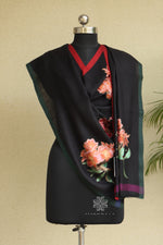 Black Woolen Aari Stole