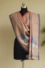 Beige Woolen Aari Stole