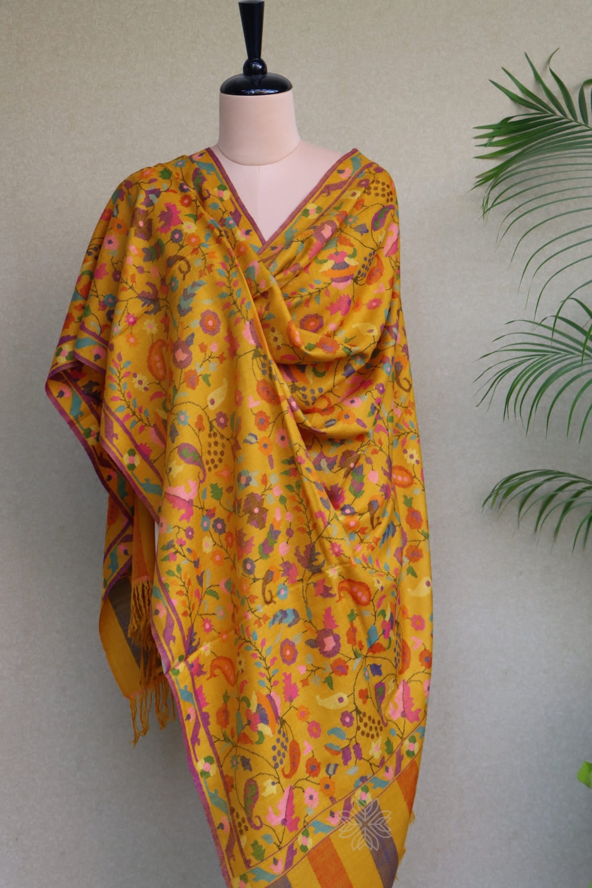 Yellow All Over Kani Pashmina Shawl