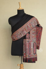 Black Men Fine Wool Jamawar Border Shawl