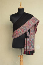 Black Men Fine Wool Jamawar Border Shawl