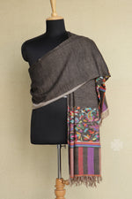 Black Pashmina Kani Shawl For Men