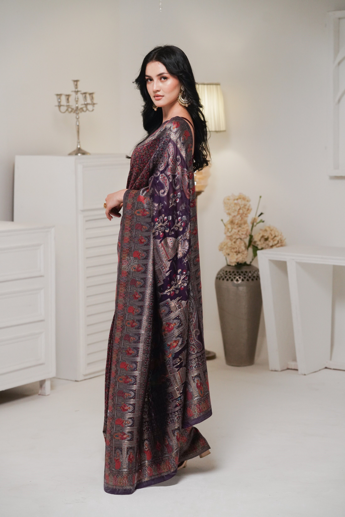 Purple Kani Darbar SareeImperial Weaves