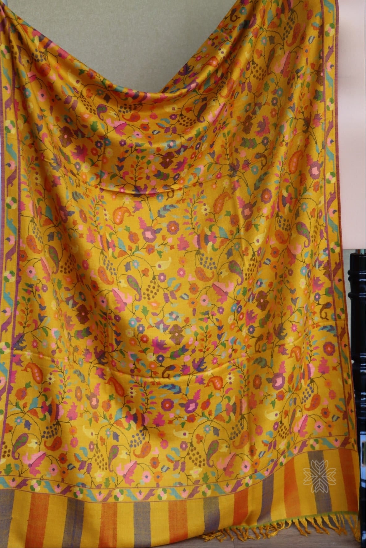 Yellow All Over Kani Pashmina Shawl