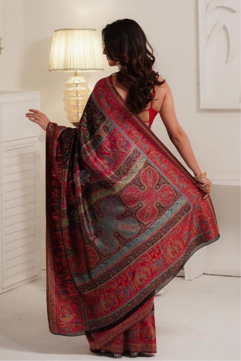 Black Kani Silk Saree