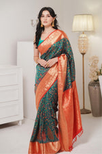 Rama Green Kani Kanjivaram Silk Saree