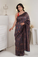 Blue Kani Jamawar Silk Saree